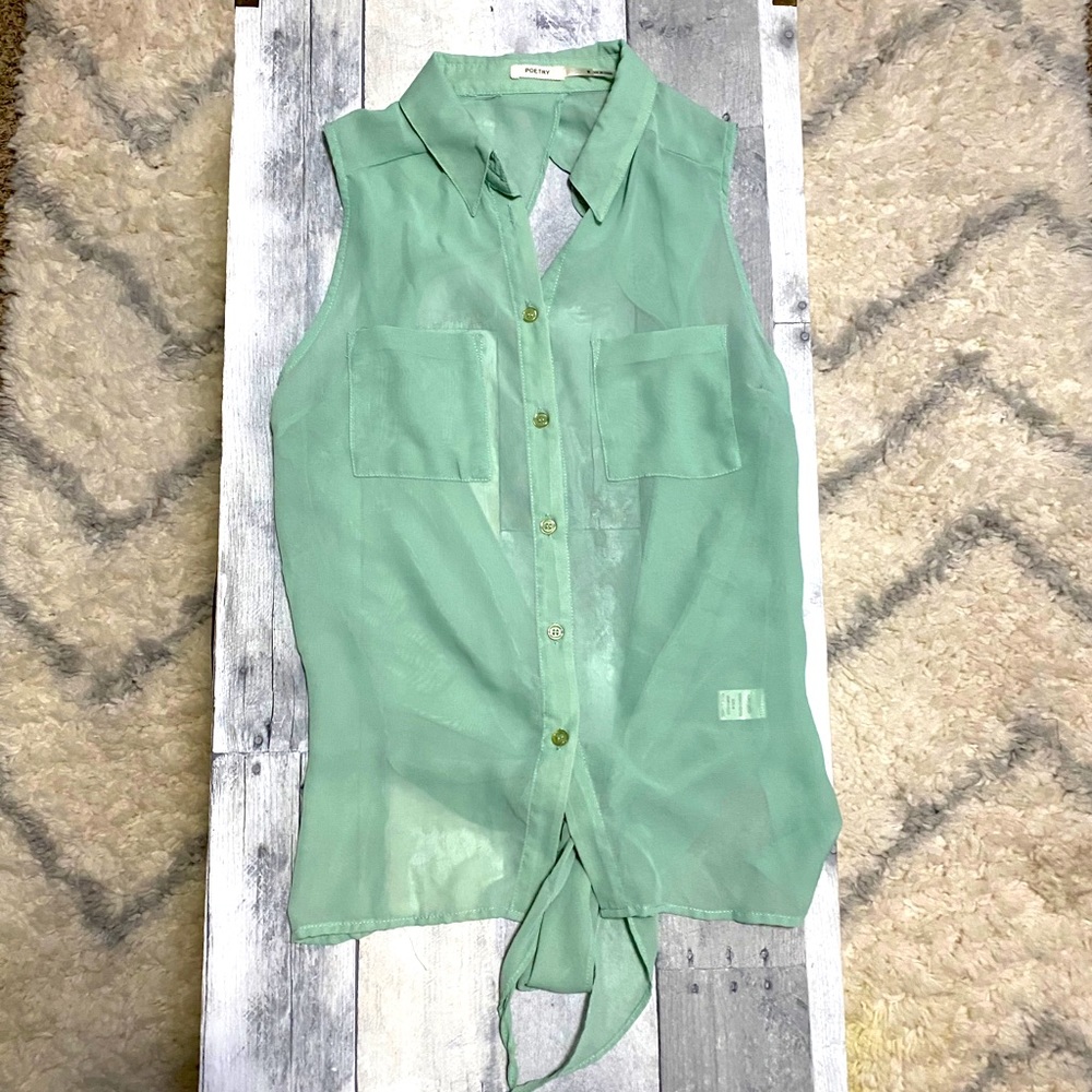 Open back green tank